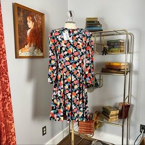 80s Floral Knee-length Dress By Liz Claiborne